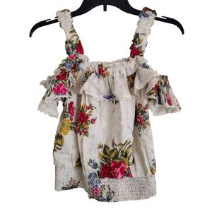House Of Harlow 1960 NWT Helena Ivory Floral Off-Shoulder Top Size Medium